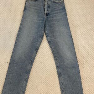Agolde 90's Pinch Waist Women's Straight Leg Jeans in Denim Blue